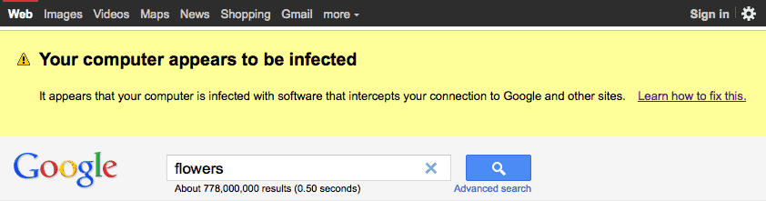 google-ostrzega-przed-infekcja-komputera Google ostrzega przed malware znajdującym się na komputerze