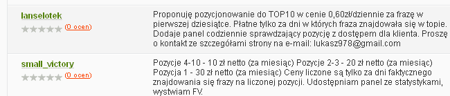 Oferty taniego pozycjonowania na Oferia.pl