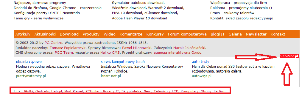 Ramka systemu sprzedaży linków SeoPilot.pl