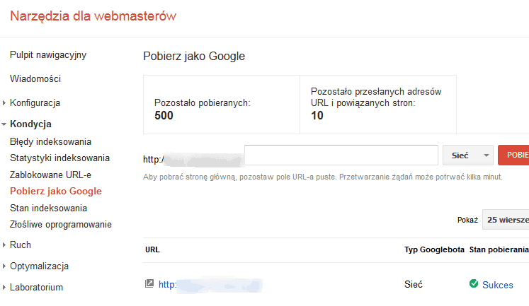 Pobierz jako Google - strona serwisu