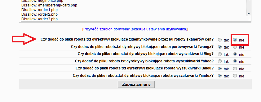 IAI - konfiguracja blokady robotów w robots.txt