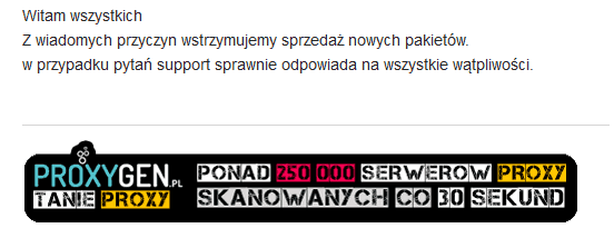 proxygen przestaje oferować publiczne proxy pod Google