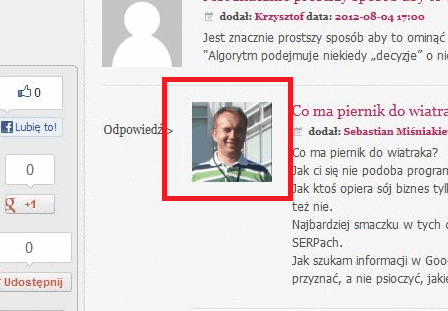 Gravatar na blogu na Wordpressie