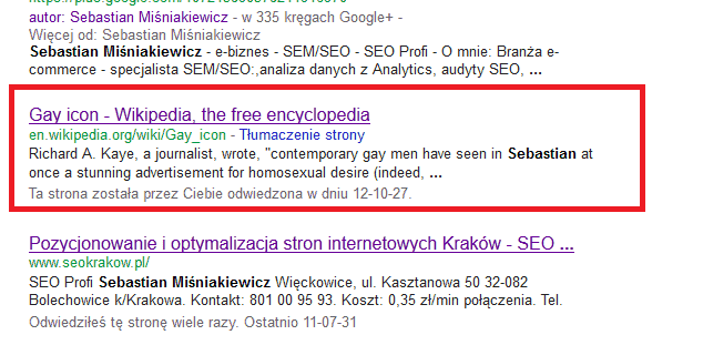 Sebastian Miśniakiewicz Google Bomb