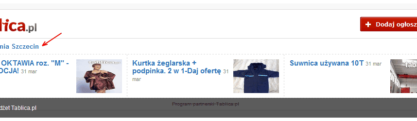Widżet reklamy Tablica.pl