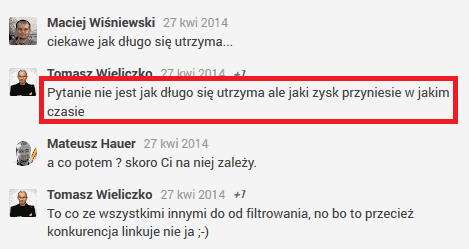 e-weblink nie służy do pozycjonowania a do pwędzania strony w filtr