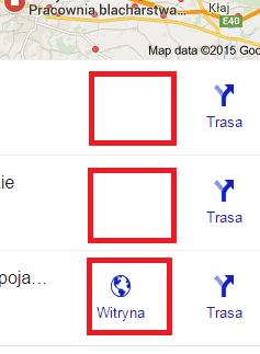 Nowe SERPy dla lokalnych biznesów - brak strony firmowej na mapce