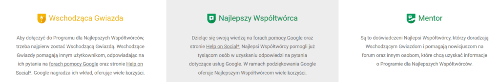 eksperci na forach google - zrzut ze strony Trenera Google Tomasza Ciepłucha